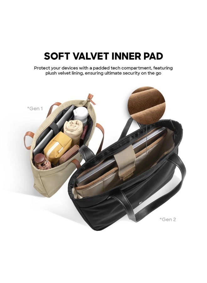 Tomtoc Versatile-T23 14-Inch Laptop Tote Bag for Women & Men – Slim 10L Eco-Friendly Water-Resistant Shoulder Bag with Padded Laptop Compartment – Perfect for MacBook, Work, Travel, Office - Image 2