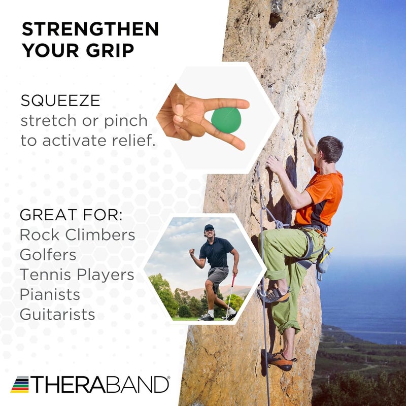 TheraBand Hand Exerciser Squeeze Ball - Green Medium for Grip Strength and Dexterity - Image 5