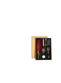 Generic Vintage Feather Pen & Ink Set – Elegant Fountain Pen with Calligraphy Nibs, Classic Writing Quill for Letters, Journals & Gifts  - Image 1