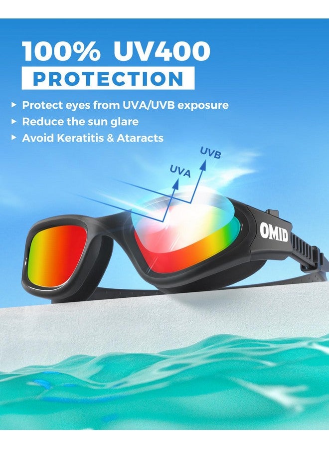 OMID Swim Goggles Comfortable Polarized Swimming Goggles Antifog Leak Proof Uv Protection Crystal Clear Vision Swim Goggles Men Women Adult (Red) - Image 4