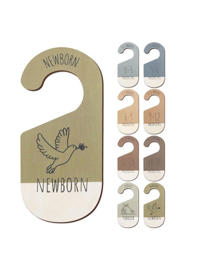 ITDYB Baby Closet Dividers for Clothes Organizer - Set of 8 Wooden Double-Sided Baby Clothes Size Dividers form Newborn to Toddler for Daily Gender-Neutral Baby Nursery Decor - Image 1
