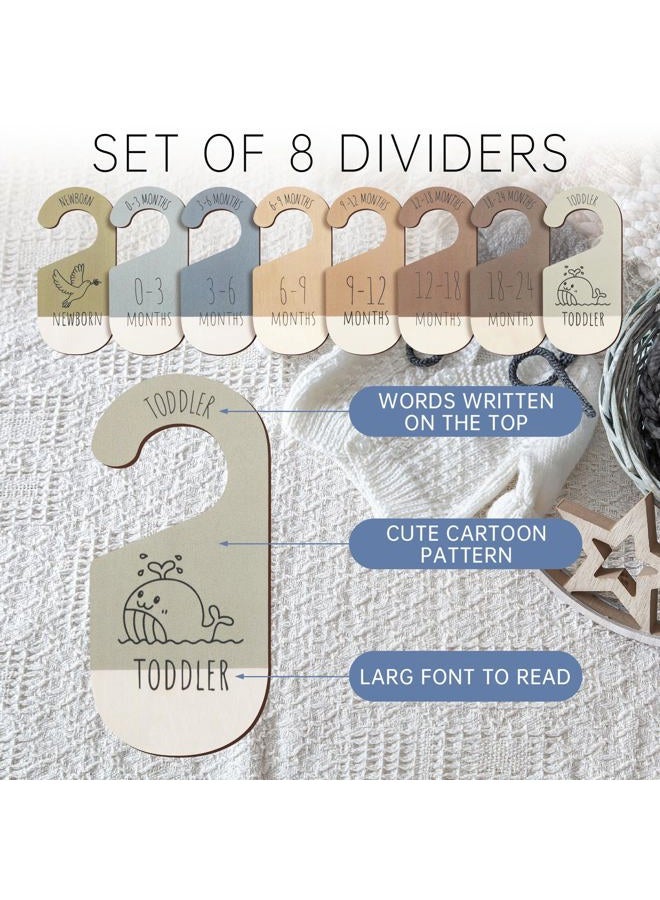 ITDYB Baby Closet Dividers for Clothes Organizer - Set of 8 Wooden Double-Sided Baby Clothes Size Dividers form Newborn to Toddler for Daily Gender-Neutral Baby Nursery Decor - Image 2