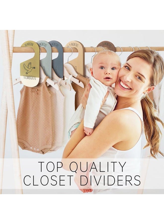 ITDYB Baby Closet Dividers for Clothes Organizer - Set of 8 Wooden Double-Sided Baby Clothes Size Dividers form Newborn to Toddler for Daily Gender-Neutral Baby Nursery Decor - Image 4