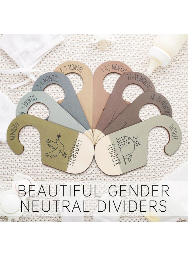 ITDYB Baby Closet Dividers for Clothes Organizer - Set of 8 Wooden Double-Sided Baby Clothes Size Dividers form Newborn to Toddler for Daily Gender-Neutral Baby Nursery Decor - Image 5
