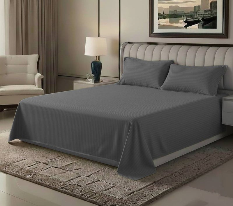 ماكسكون طقم ملاية سرير مايكروفايبر فاخر مكوّن من 3 قطع – ملاية مسطحة مقاس (180×240 سم) مع 2 كيس وسادة (50×75 سم) – ناعم جداً، قابل للتنفس، ومقاوم للتجاعيد – مناسب لأسرة السنجل والتوين – مثالي للاستخدام المنزلي والفندقي - Image 1