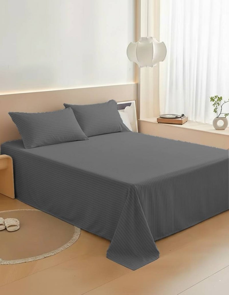 ماكسكون طقم ملاية سرير مايكروفايبر فاخر مكوّن من 3 قطع – ملاية مسطحة مقاس (180×240 سم) مع 2 كيس وسادة (50×75 سم) – ناعم جداً، قابل للتنفس، ومقاوم للتجاعيد – مناسب لأسرة السنجل والتوين – مثالي للاستخدام المنزلي والفندقي - Image 2