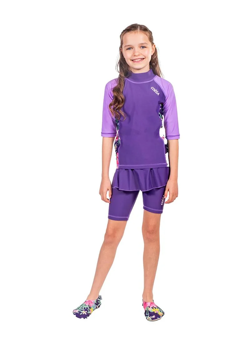 COEGA SUNWEAR COEGA Kids Girls Skirted Shorts - Purple Blue Tropical