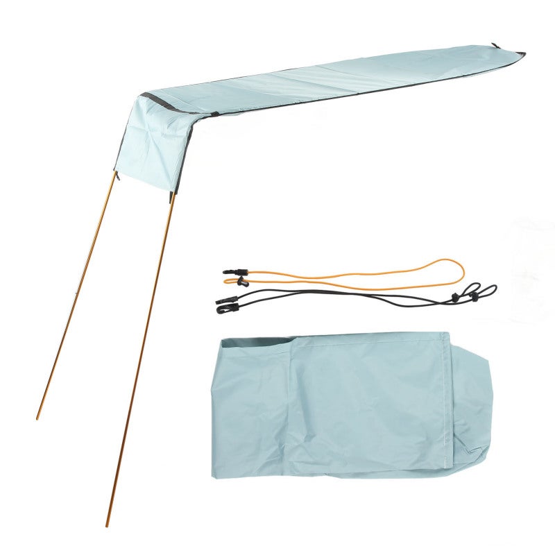 Kayak Shade Canopy: Light Blue Foldable Waterproof Nylon & Oxford Cloth with Shockproof Aluminum Poles - Sun Protection Universal Boat Awning for Kayaks, Canoes and Watercraft - Image 1