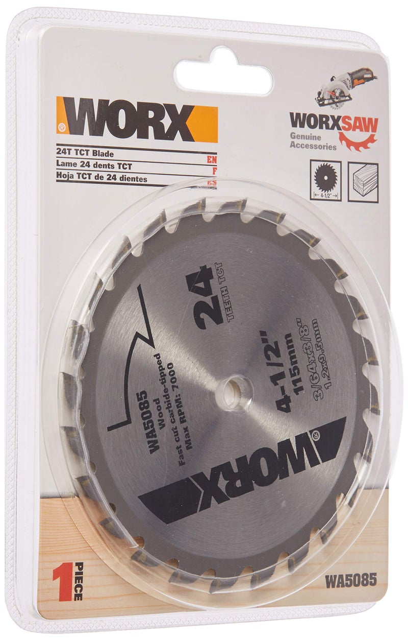 WORX Circular Saw Blade 4 12 Inch24T TCT Blade WA5085