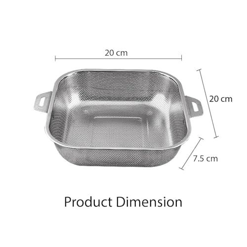 Fennec Mart 20cm Premium Stainless Steel Colander Handle Strainer for Washing Grains, Fruits, Veggies, and Pasta in The Kitchen - Image 3