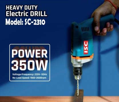 ISC ISC 10mm Attractive Powerful Heavy Duty Electric Drill Machine 10 mm Drill Machine with 23Pc Drill Bit Set Wood, Metal, Concrete Bits - Image 2
