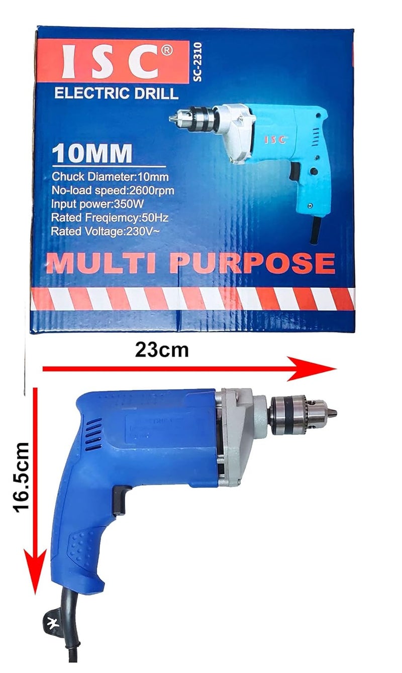 ISC ISC 10mm Attractive Powerful Heavy Duty Electric Drill Machine 10 mm Drill Machine with 23Pc Drill Bit Set Wood, Metal, Concrete Bits - Image 3