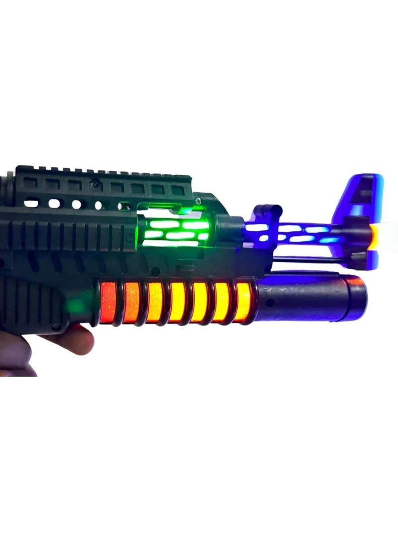 ARGT AK-74 Toy Gun for Kids with Lights Sound & Vibration, Electronic Machine Gun with Moving Bullets, LED Flashing Army Rifle Toy for Boys Girls Age 6+ - Image 2