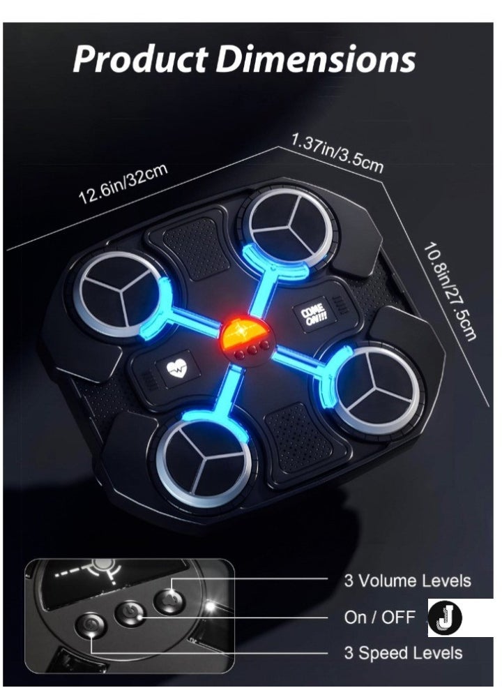 JAJEEK آلة الملاكمة الموسيقية للأطفال مع بلوتوث - ارتفاع قابل للتعديل، 3 أوضاع تدريب تفاعلية، وسادة ملاكمة تفاعلية للأولاد والبنات من 3-14 سنة، مدرب لياقة بدنية مثبت على الحائط، منطقة من رغوة EVA، قفازات وفيلكرو متضمنة - Image 2