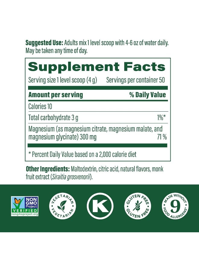 MegaFood Relax And Calm Magnesium Highly Absorbable Glycinate, Citrate And Malate Powder Raspberry Lemonade Flavor 200 Gram 50 Servings  - Image 2