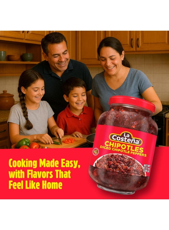 La Costeña Diced Chipotle Peppers in Adobo Sauce, 230g – Authentic Mexican Smoky Flavor, Ready to Use - Image 3