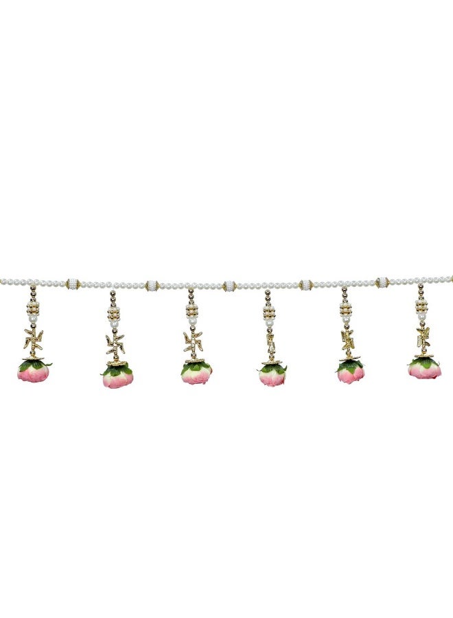Madhoor Decorative Beads Toran With Rose Flower Design 37 Inches - Image 1
