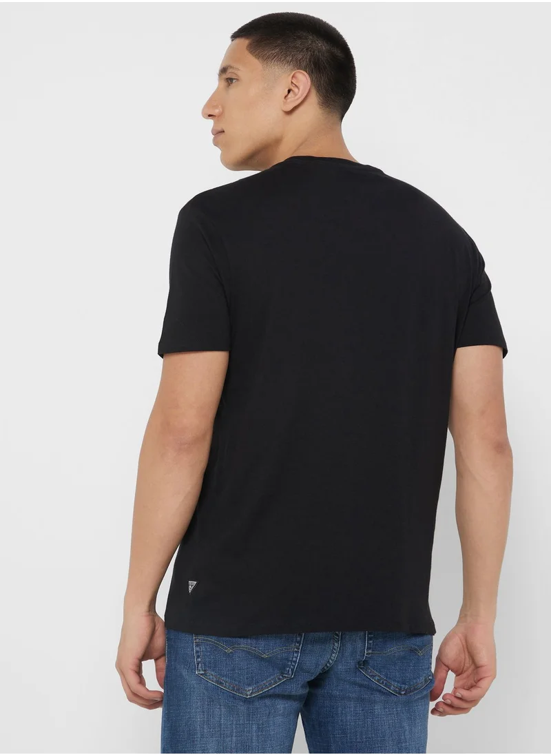 GUESS Logo Printed Crew Neck T-Shirt