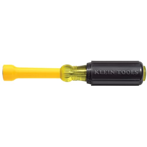 Klein Tools 640-7/16 7/16-Inch Coated Nut Driver, Made in USA, Nut Driver with 3-Inch Hollow Shaft and Cushion Grip Handle - Image 1