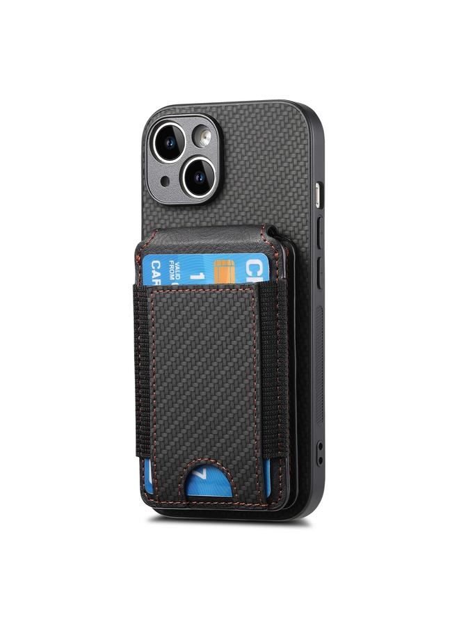 S-TOP Case For iPhone 13 Pro Carbon Fiber Vertical Flip Wallet Stand Phone Case - Image 2