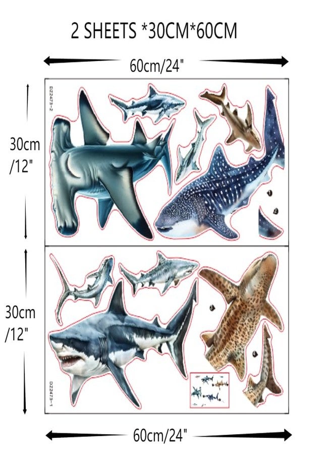 Zaiphany Shark Window Clings Stickers, Shark Wall Decals Peel and Stick Kids Room Toddler Bathroom Decor - Image 4