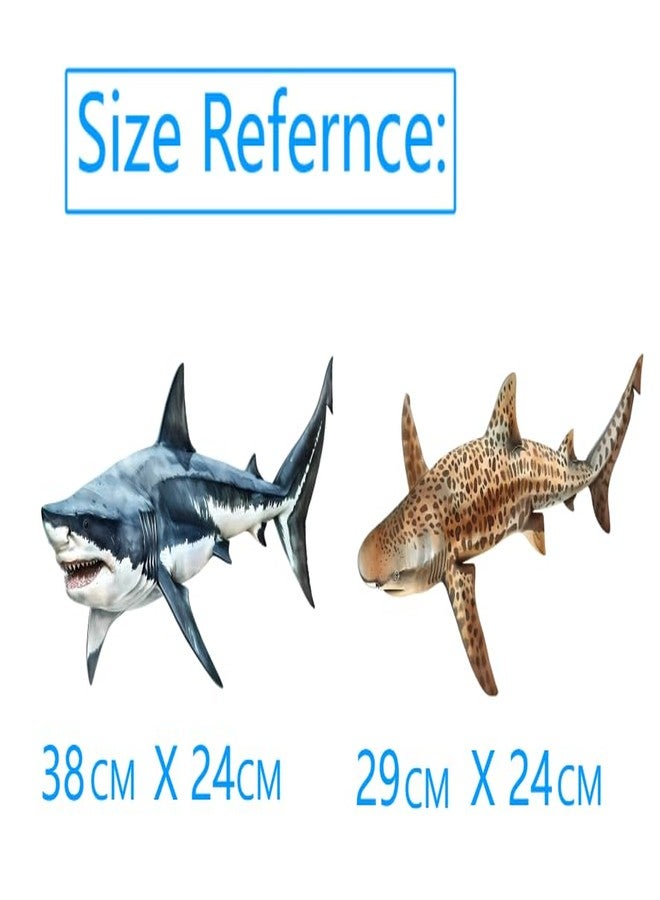 Zaiphany Shark Window Clings Stickers, Shark Wall Decals Peel and Stick Kids Room Toddler Bathroom Decor - Image 3