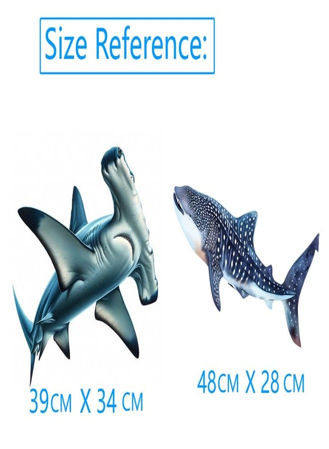 Zaiphany Shark Window Clings Stickers, Shark Wall Decals Peel and Stick Kids Room Toddler Bathroom Decor - Image 2