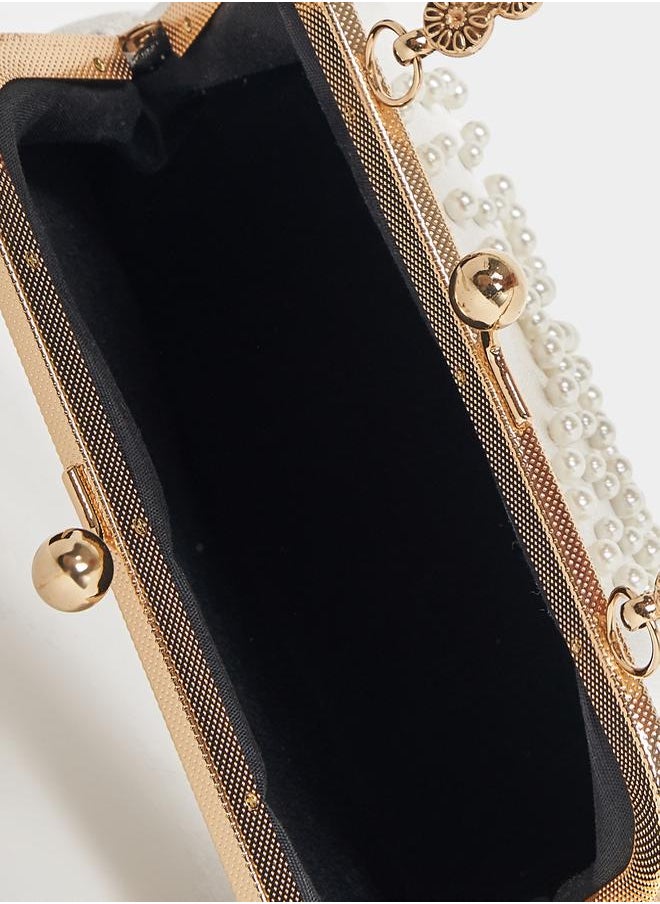 Styli - Butterfly Pearl Clutch with Chain Strap - Image 1