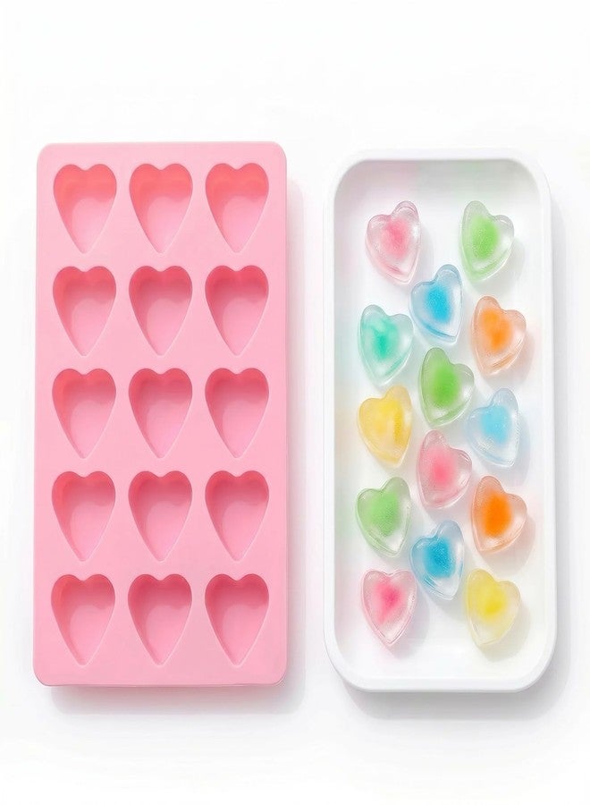 MayeBridge Cute Ice Cube Trays Silicone Chocolate Mold Wax Melt Molds Easy Release Ice Trays Non-Stick Chocolate Soap Pudding Jello Ice Cube Tray (Heart) - Image 1