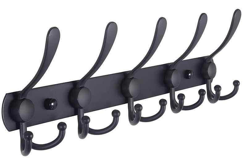 Dayalu 5 Tri Pin Self Adhesive Bathroom Towel Hanger Hanging Hook Rail/Kitchen Utensil Hanger Hooks Rail Rack for All Bathroom-Kitchen Accessories (1 Pcs)