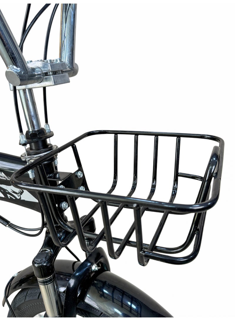 بي ام اكس عجلة BMX مقاس 20 للأطفال والمراهقين – قوية ومزودة بسلة أمامية وكرسي خلفي مبطن - Image 2