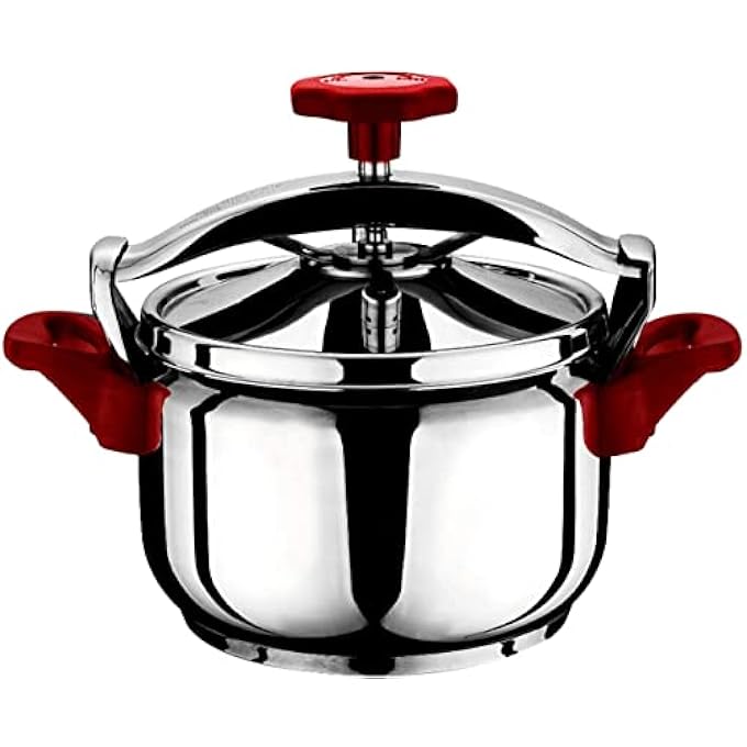 هاسيفير طنجرة ضغط من الفولاذ المقاوم للصدأ Armoni 5 أحمر - Image 1