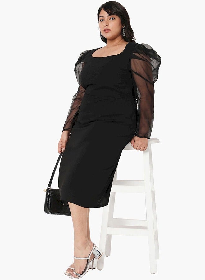 ميش فستان بأكمام منفوشة - Image 1