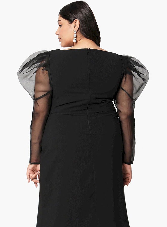 ميش فستان بأكمام منفوشة - Image 5