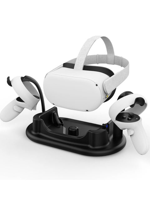 Charging Dock for Oculus Quest 2, Touch Controller and Headset Placement Display Stand Contact Charging Table Stand Auto-attached USB-C Magnetic Charging
