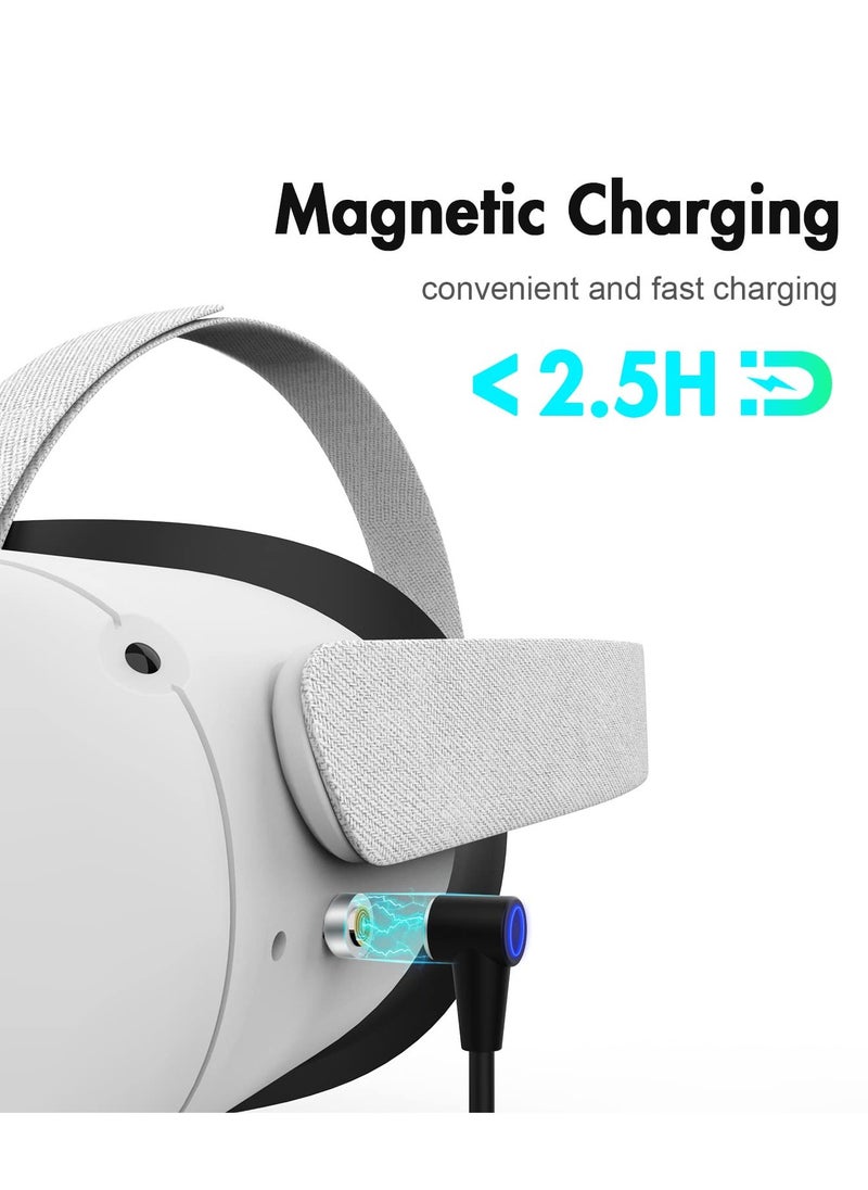 Generic - Charging Dock for Oculus Quest 2, Touch Controller and Headset Placement Display Stand Contact Charging Table Stand Auto-attached USB-C Magnetic Charging - Image 1