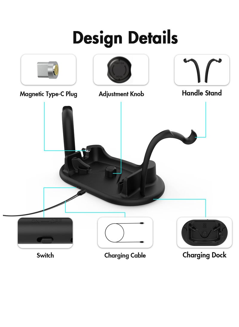 Generic Charging Dock for Oculus Quest 2, Touch Controller and Headset Placement Display Stand Contact Charging Table Stand Auto-attached USB-C Magnetic Charging  - Image 5