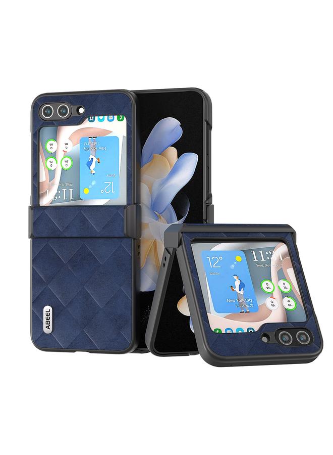 S-TOP Case For Samsung Galaxy Z Flip5 ABEEL Weave Plaid PU Phone Case - Image 1