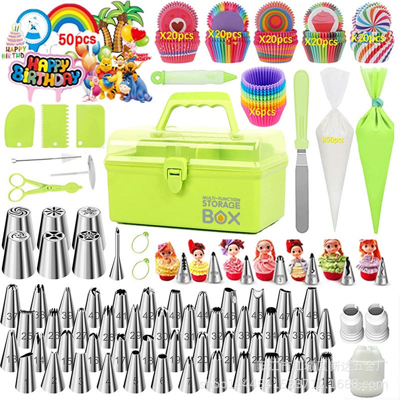 284 Piece Set Baking Tools Cake Decorative Mouth Cake Decorative Tools Storage Box - Image 3