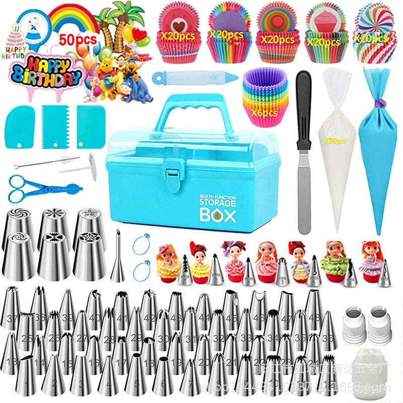 284 Piece Set Baking Tools Cake Decorative Mouth Cake Decorative Tools Storage Box - Image 4