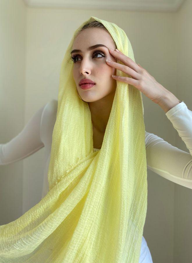 The Untitled Project Lemon Zest - Crinkle Organic Cotton Scarf - Image 3