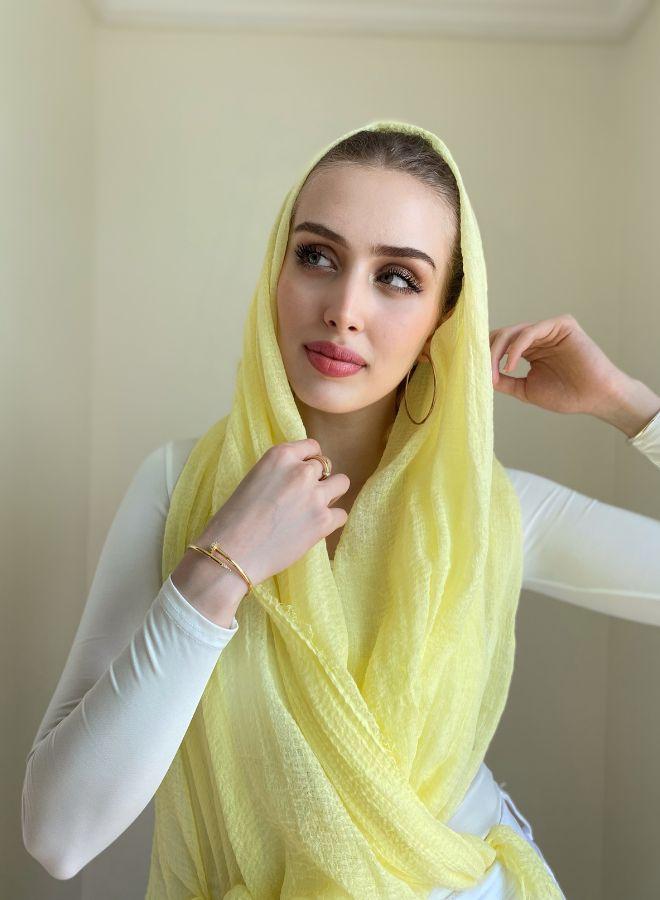 The Untitled Project Lemon Zest - Crinkle Organic Cotton Scarf - Image 5