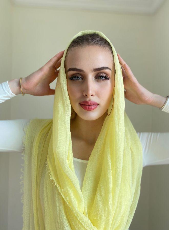 The Untitled Project Lemon Zest - Crinkle Organic Cotton Scarf - Image 2
