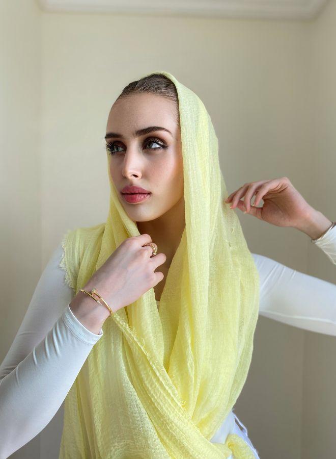 The Untitled Project Lemon Zest - Crinkle Organic Cotton Scarf - Image 4