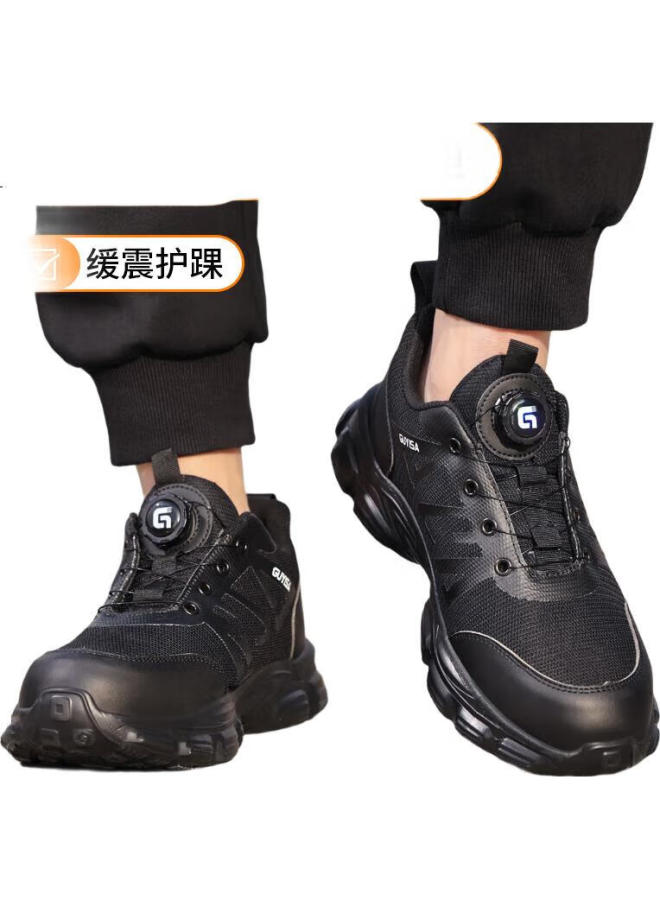 GUYISA Men'S Summer Breathable Steel Toe Anti-Smashing Anti-Piercing Lightweight Safety Work Shoes 3117Bk 40 - Image 1