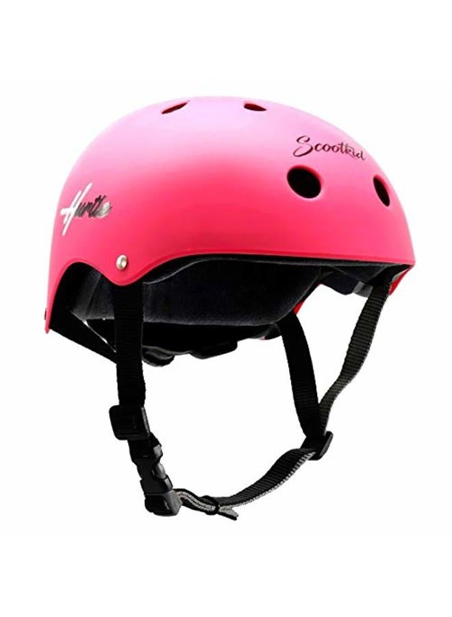 Hurtle Sports Safety Bicycle Kids Helmet-Toddler&Child Bike Helmet w/Adjust Knob,Chin Strap,Ventilation -Toddlers/Childrens Helmet for Cycling/Skateboarding/Kick Board/Scooter-Hurtle HURHLP48 (Pink) - Image 1