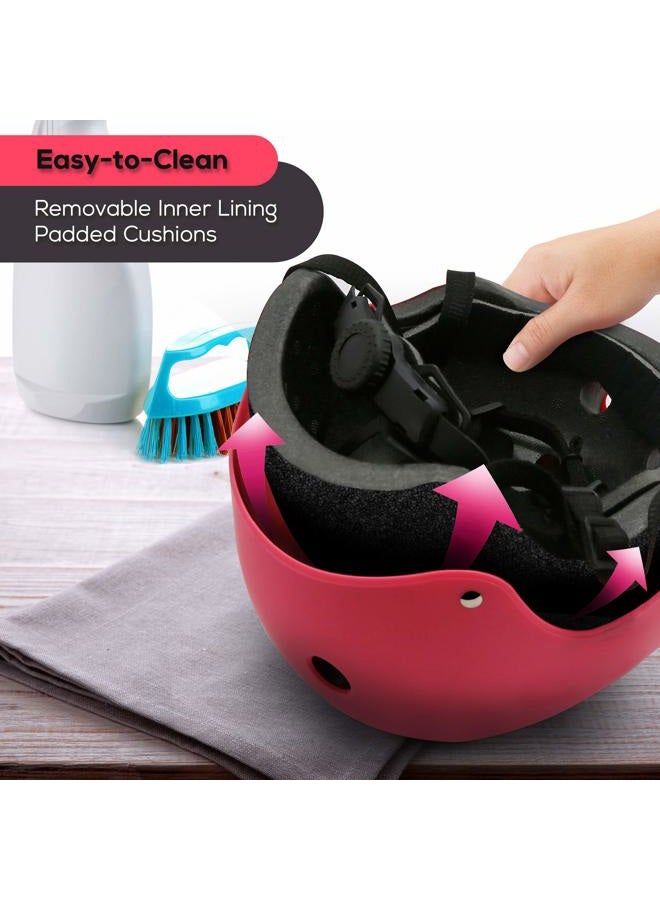 Hurtle Sports Safety Bicycle Kids Helmet-Toddler&Child Bike Helmet w/Adjust Knob,Chin Strap,Ventilation -Toddlers/Childrens Helmet for Cycling/Skateboarding/Kick Board/Scooter-Hurtle HURHLP48 (Pink) - Image 4