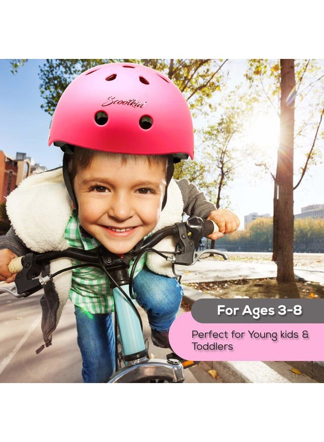Hurtle Sports Safety Bicycle Kids Helmet-Toddler&Child Bike Helmet w/Adjust Knob,Chin Strap,Ventilation -Toddlers/Childrens Helmet for Cycling/Skateboarding/Kick Board/Scooter-Hurtle HURHLP48 (Pink) - Image 5