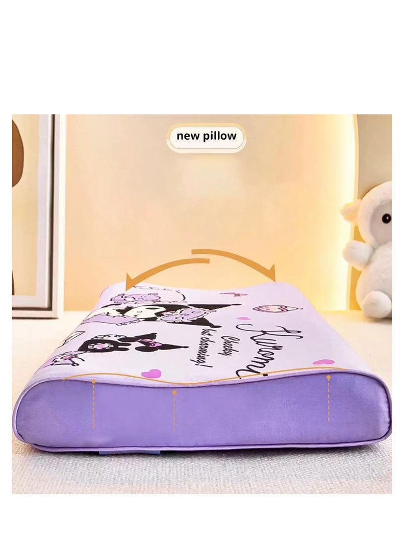 Sanrio Kurome Cartoon Pattern Natural Latex Pillow Children's Pillow Suitable for 2-12 years old (size: 27cm × 44cm; includes: pure cotton pillowcase + latex pillow core) - Image 3