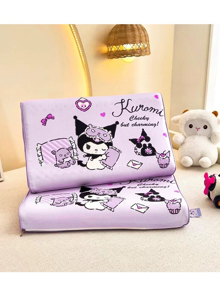 Sanrio Kurome Cartoon Pattern Natural Latex Pillow Children's Pillow Suitable for 2-12 years old (size: 27cm × 44cm; includes: pure cotton pillowcase + latex pillow core) - Image 5